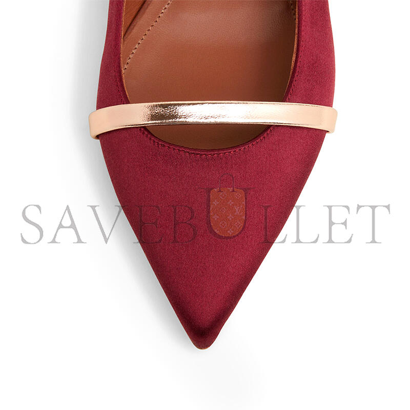 MALONE SOULIERS MAUREEN RED & GOLD SATIN FLATS MAUREENFLAT29BLK